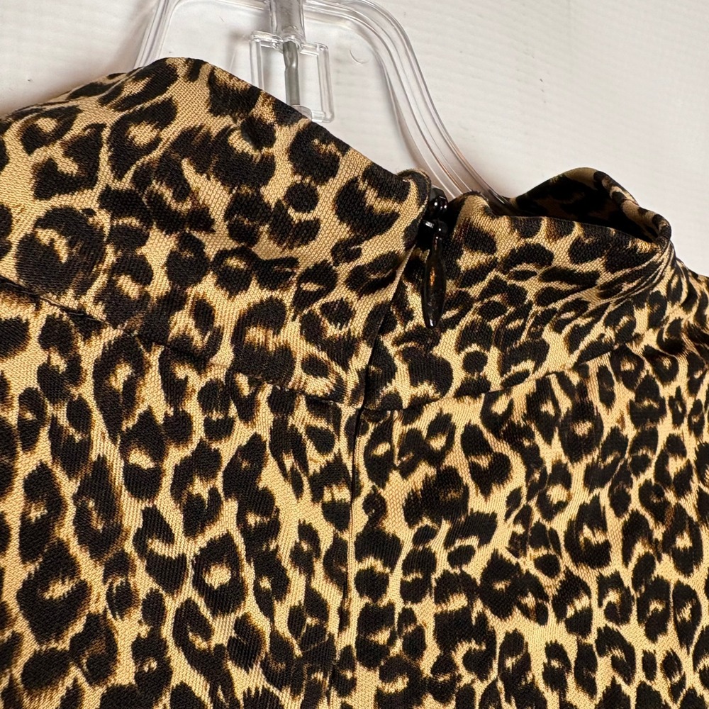 Ann Taylor Petites Leopard Print Mock Neck Sleeveless Shell Top Rayon Large - Picture 5 of 8
